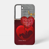 Scripture Hessian Embryo Red Heart Gold Dove Samsung Galaxy Hülle (Rückseite)