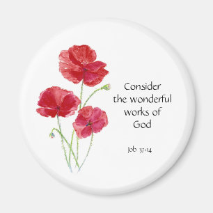 Scripture, Inspirational, Zitat, Blume, Mohnblume Magnet