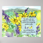 Scripture Isaiah 51:3 Desert Lupines Wildflowers Poster (Vorne)