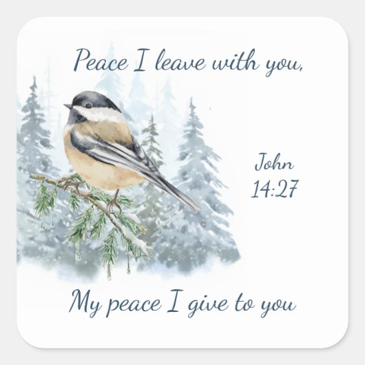 Scripture John 14:27 My Peace I leave with You Quadratischer Aufkleber (Vorderseite)