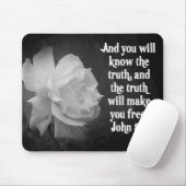 SCRIPTURE John-8:32 schwarze/weiße Blumen Mousepad (Mit Mouse)