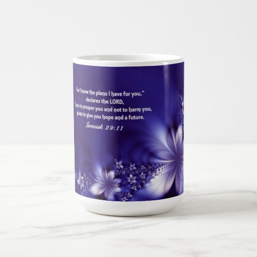 Scripture-Kaffee-Tasse mit lila Blumen Kaffeetasse (Mittel)