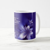 Scripture-Kaffee-Tasse mit lila Blumen Kaffeetasse (VorderseiteRechts)