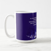 Scripture-Kaffee-Tasse mit lila Blumen Kaffeetasse (Links)