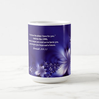 Scripture-Kaffee-Tasse mit lila Blumen Kaffeetasse