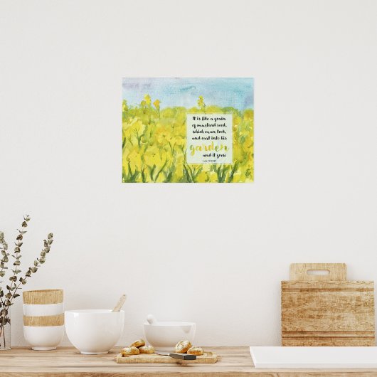 Scripture Mustard Seed Luke 13 Bible Verse Poster (Küche)