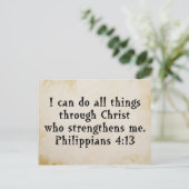 scripture Phil 4:13 Postkarte (Stehend Vorderseite)