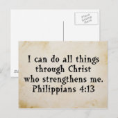 scripture Phil 4:13 Postkarte (Vorne/Hinten)