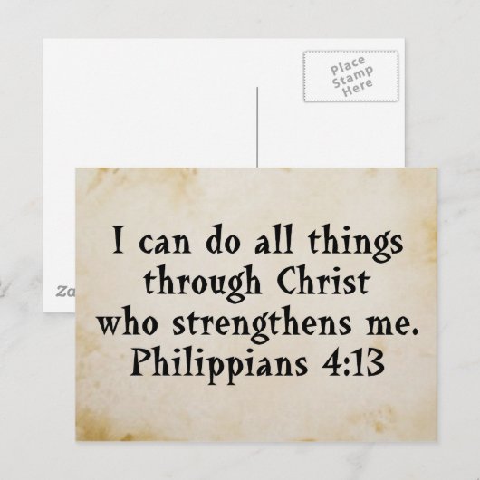 scripture Phil 4:13 Postkarte (Vorne/Hinten)