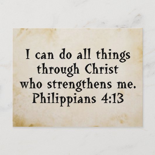 scripture Phil 4:13 Postkarte (Vorderseite)