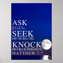 Scripture Poster Frage Seek Knock