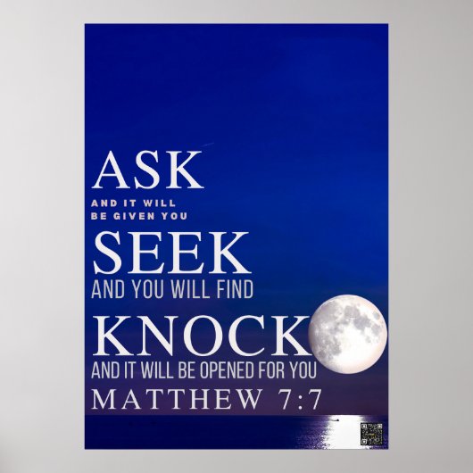 Scripture Poster Frage Seek Knock (Vorne)
