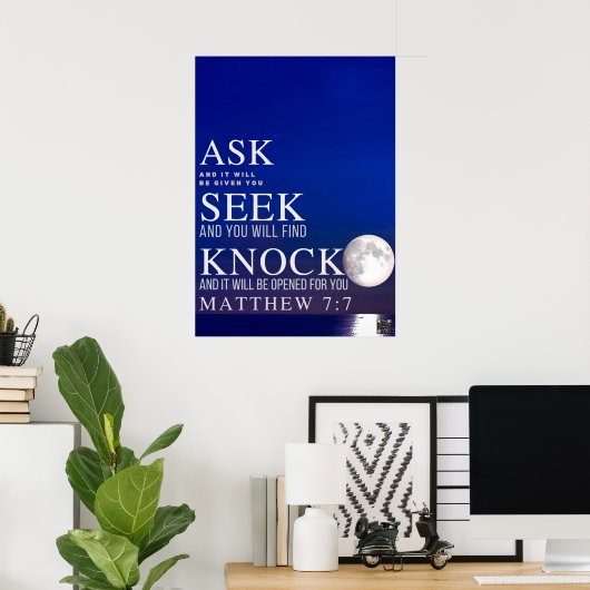 Scripture Poster Frage Seek Knock (Heimbüro)