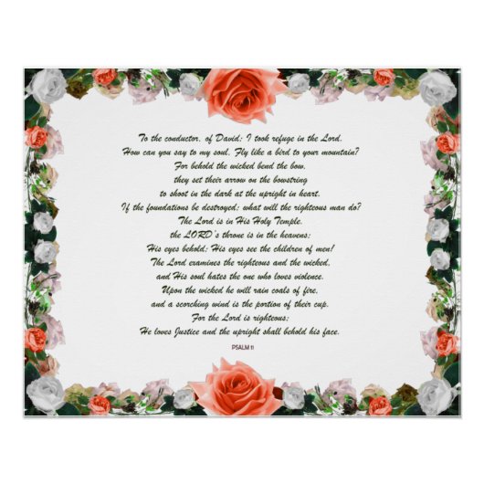 Scripture, Psalm 11, Botanic Poster (Vorderseite)