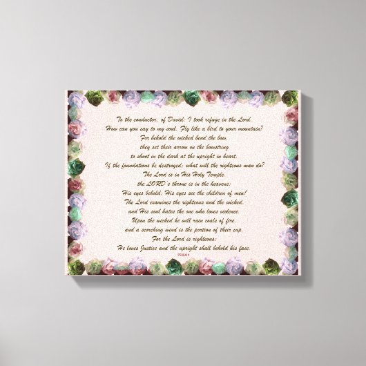Scripture, Psalm 11, Colorful Roses Leinwanddruck (Vorderseite)