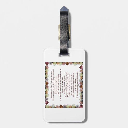 Scripture, Psalm 11, Flowerful Gepäckanhänger (Rückseite vertikal)