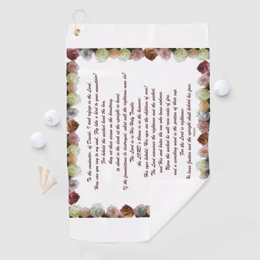 Scripture, Psalm 11, Flowerful Golfhandtuch (Insitu)
