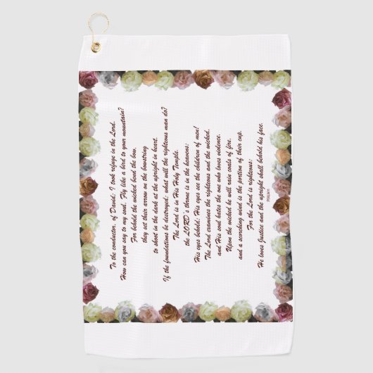 Scripture, Psalm 11, Flowerful Golfhandtuch (Vorderseite)