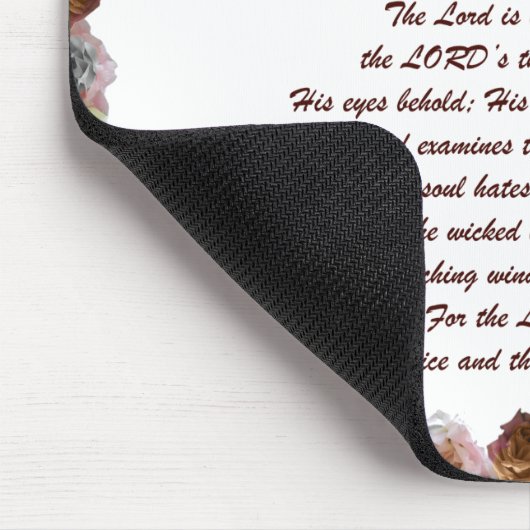 Scripture, Psalm 11, Flowerful Mousepad (Ecke)