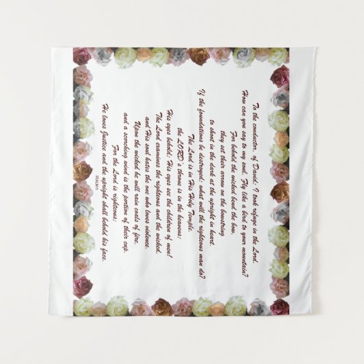 Scripture, Psalm 11, Flowerful Wandteppich (Vorderseite (Horizontal))