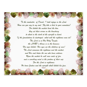 Scripture, Psalm 11, Green Gray Roses Fotodruck