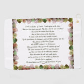 Scripture, Psalm 11, Green Gray Roses Golfhandtuch (Horizontal)