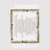 Scripture, Psalm 11, Green Gray Roses Golfhandtuch (Vorderseite)