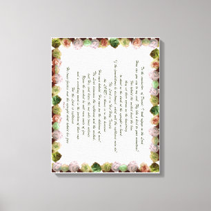 Scripture, Psalm 11, Green Gray Roses Leinwanddruck