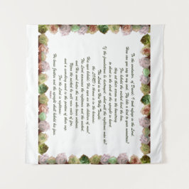 Scripture, Psalm 11, Green Gray Roses Wandteppich
