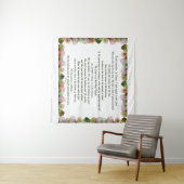 Scripture, Psalm 11, Green Gray Roses Wandteppich (Beispiel (Horizontal))