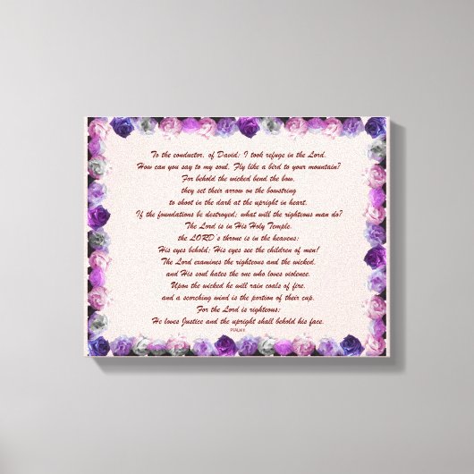 Scripture, Psalm 11, Purple Roses Leinwanddruck (Vorderseite)