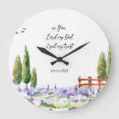 Scripture Psalm 25:1,ich legte My Trust Bluebird A Große Wanduhr (Vorderseite)