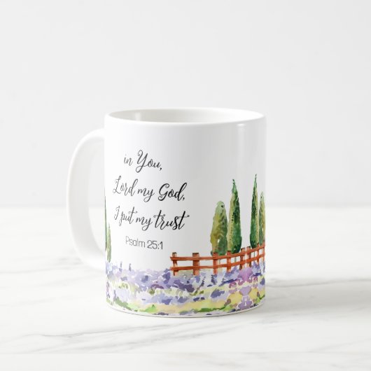 Scripture Psalm 25:1,ich legte My Trust Bluebird A Kaffeetasse (Vorderseite Links)
