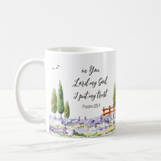 Scripture Psalm 25:1,ich legte My Trust Bluebird A Kaffeetasse (Links)
