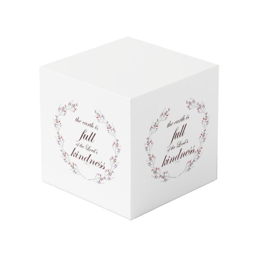 Scripture, Psalm 33, Full Kindness Würfel (Rückseite Schrägansicht)