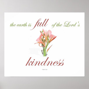 Scripture, Psalm 33, Lord's Kindness, Lily Poster