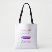 Scripture, Psalm 33, Lord's Kindness Purple Lotus Tasche (Vorderseite)