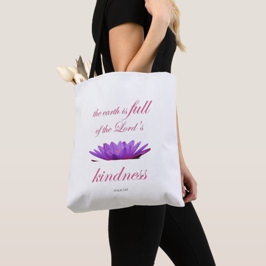 Scripture, Psalm 33, Lord's Kindness Purple Lotus Tasche (Von Nahem)