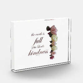 Scripture, Psalm 33, White and Pink Roses Fotoblock