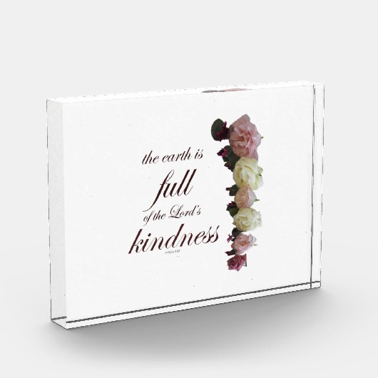 Scripture, Psalm 33, White and Pink Roses Fotoblock (Links)