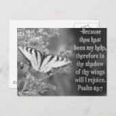 SCRIPTURE PSALM 63:7 W/ SCHALTFLÄDEN POSTKARTE (Vorne/Hinten)
