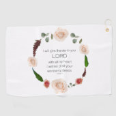 Scripture, Psalm 9, All Your Wonderful Deeds LORD Golfhandtuch (Horizontal)