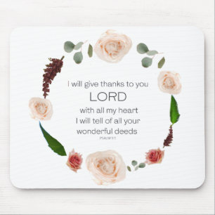 Scripture, Psalm 9, All Your Wonderful Deeds LORD Mousepad