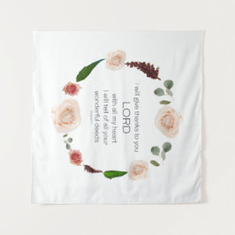 Scripture, Psalm 9, All Your Wonderful Deeds LORD Wandteppich