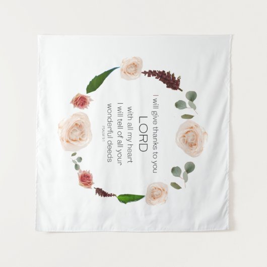 Scripture, Psalm 9, All Your Wonderful Deeds LORD Wandteppich (Vorderseite (Horizontal))