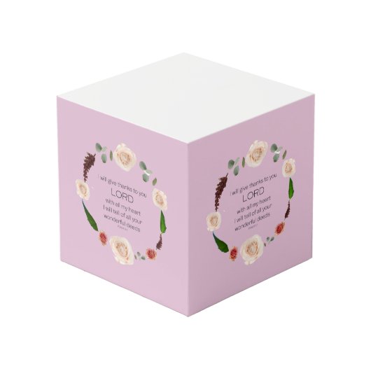 Scripture, Psalm 9, All Your Wonderful Deeds LORD Würfel (Vorderseite Schrägansicht)