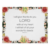 Scripture Psalm 9, Floral Poster (Vorderseite)