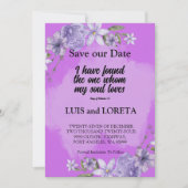 Scripture Save the Date Card Ich habe Lila gefunde (Vorderseite)