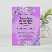Scripture Save the Date Card Ich habe Lila gefunde (Stehend Vorderseite)