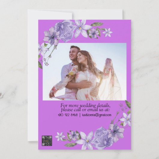 Scripture Save the Date Card Ich habe Lila gefunde (Rückseite)